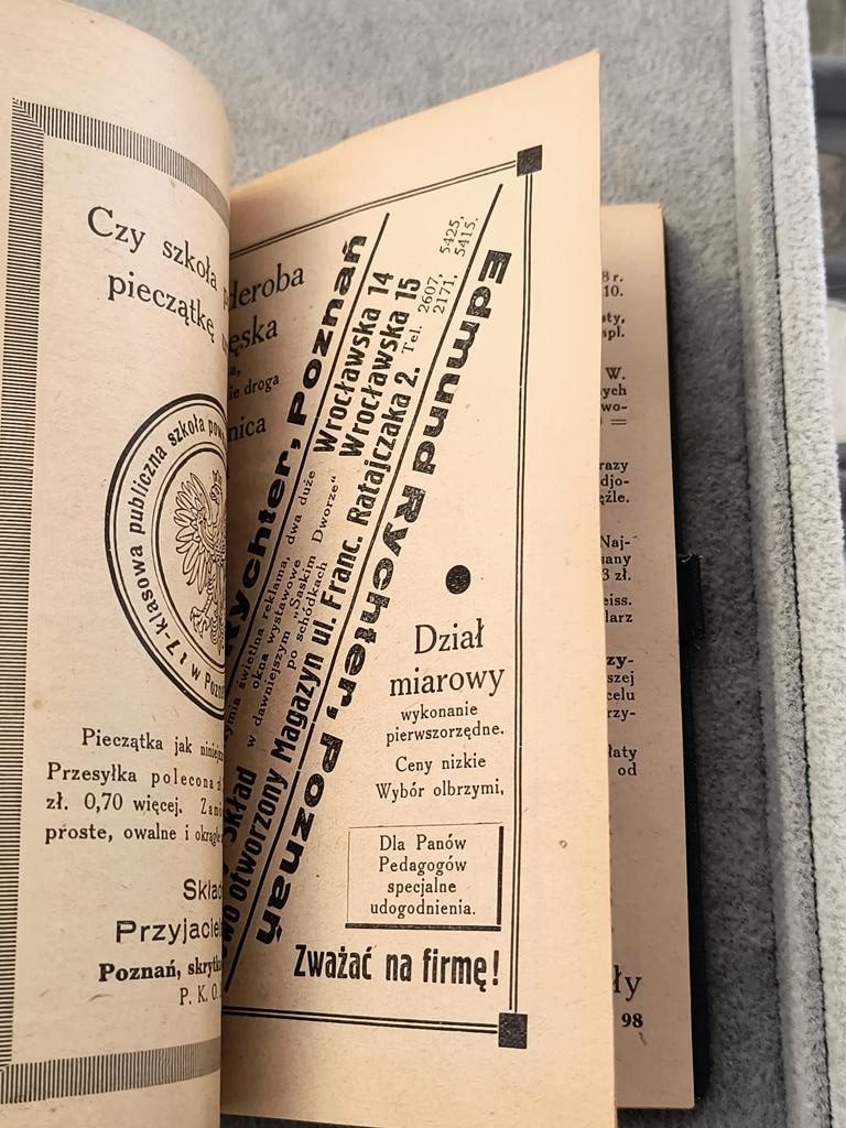 Kalendarz pedagogiczny "Przyjaciela Szkoły" na rok szkolny 1928/29