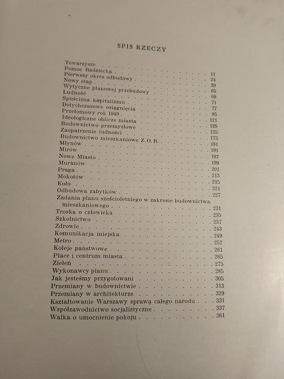 Książka "Sześcioletni Plan Odbudowy Warszawy" Bolesław Bierut, 1950 r.