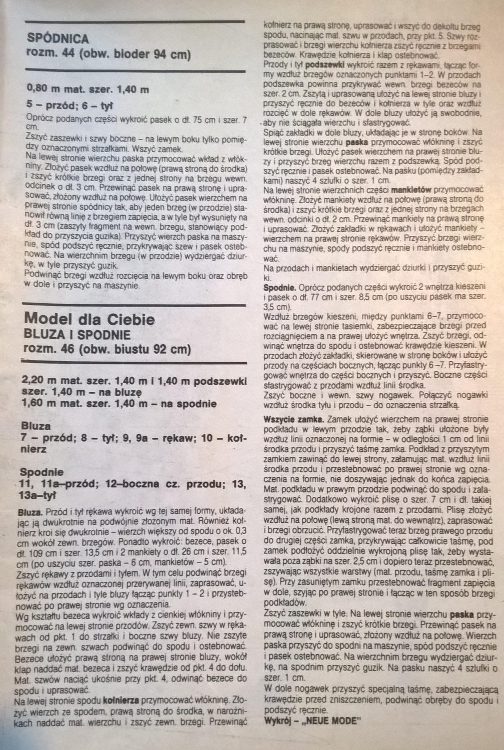 Czasopismo "Tylko dla Ciebie" - Wydawnictwa Specjalne "ŚWIATA MODY", Nr 11-1984 r.