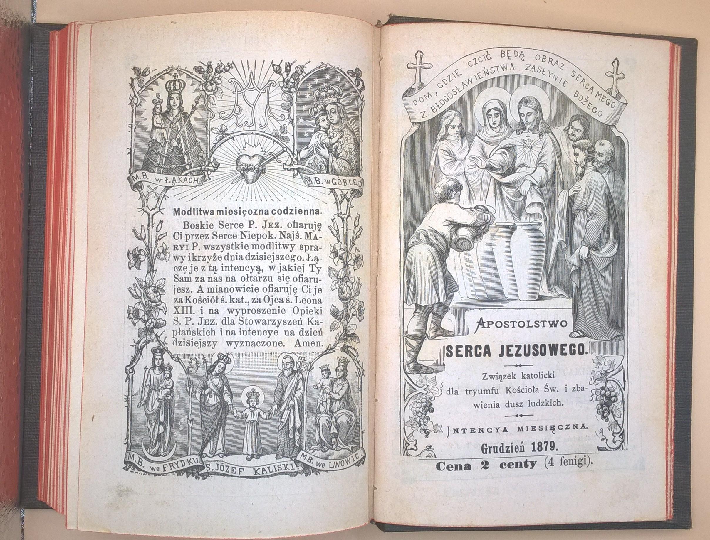 Książeczka modlitewna "Apostolstwo Serca Jezusowego" - rocznik 1879