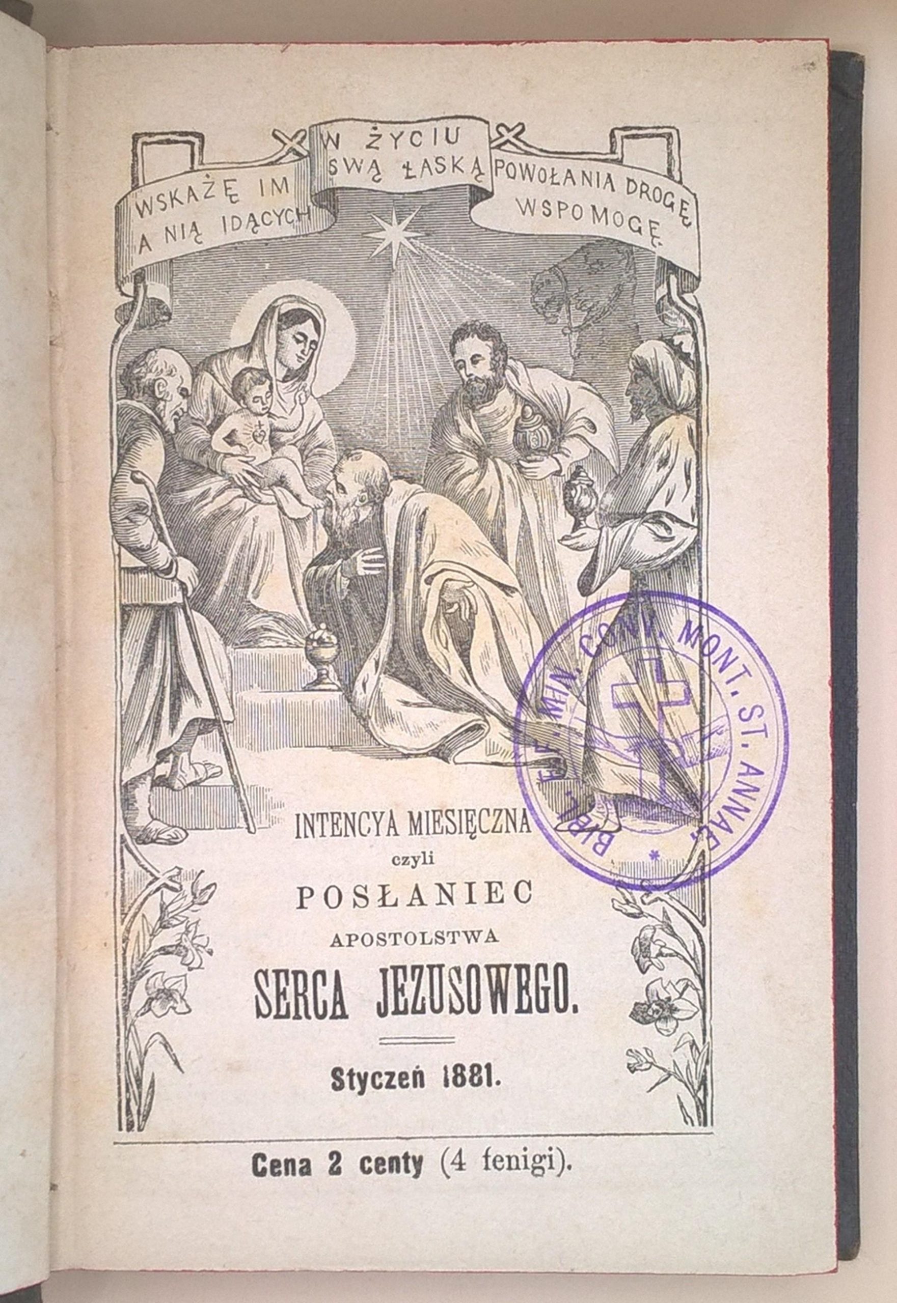 Książeczka modlitewna „Apostolstwo Serca Jezusowego” – rocznik 1881