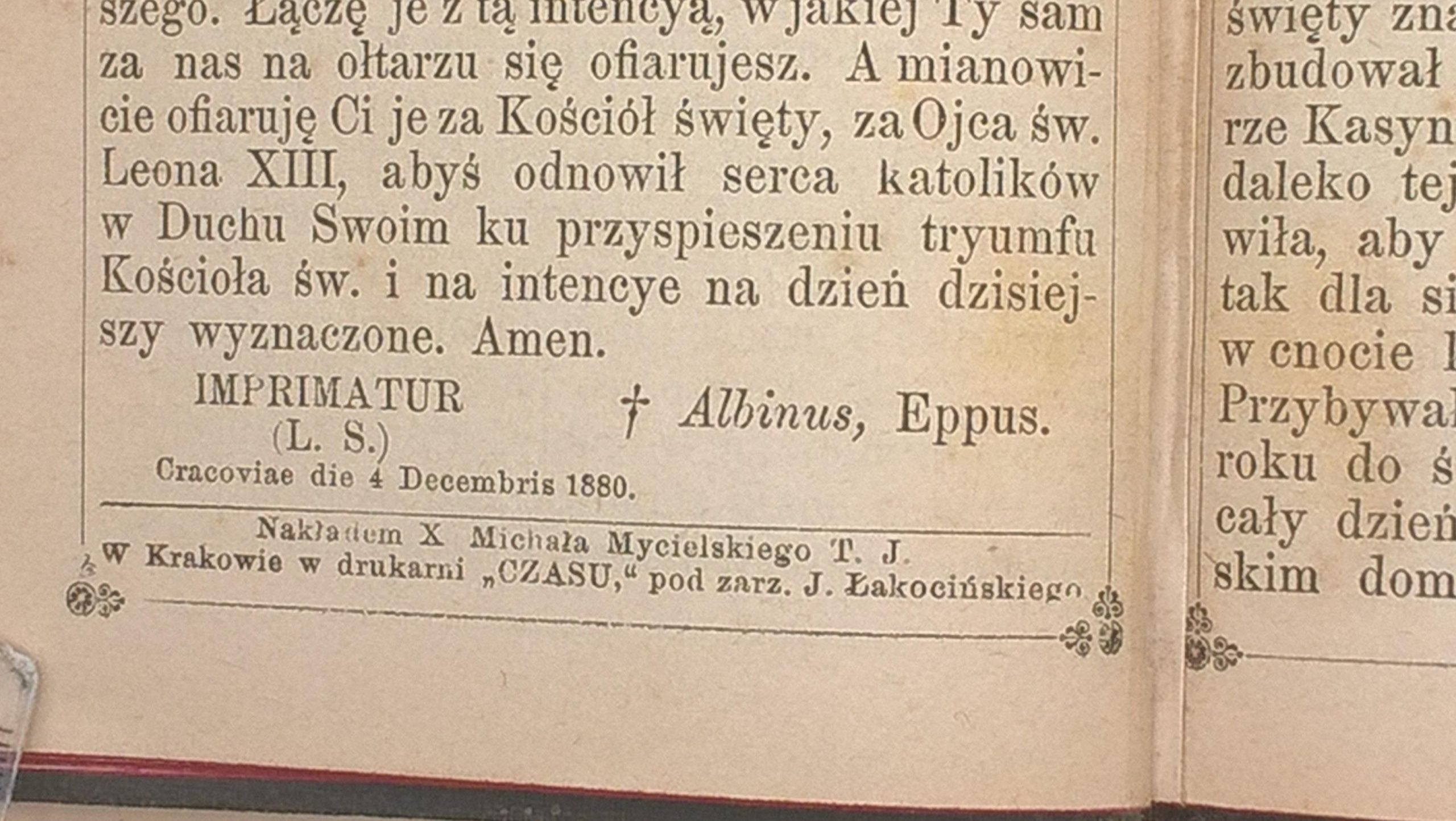 Książeczka modlitewna „Apostolstwo Serca Jezusowego” – rocznik 1881
