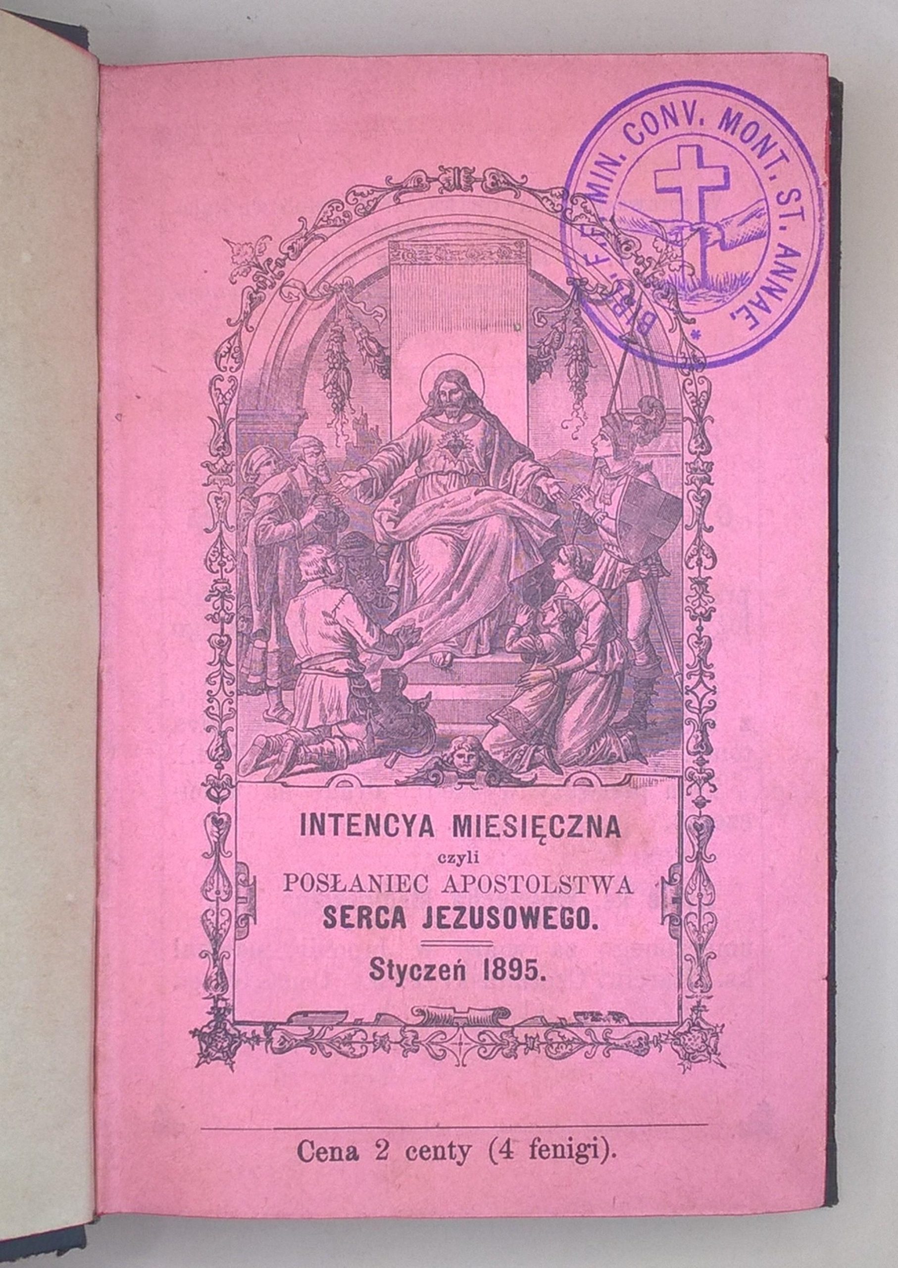 Książeczka modlitewna „Apostolstwo Serca Jezusowego” – rocznik 1895