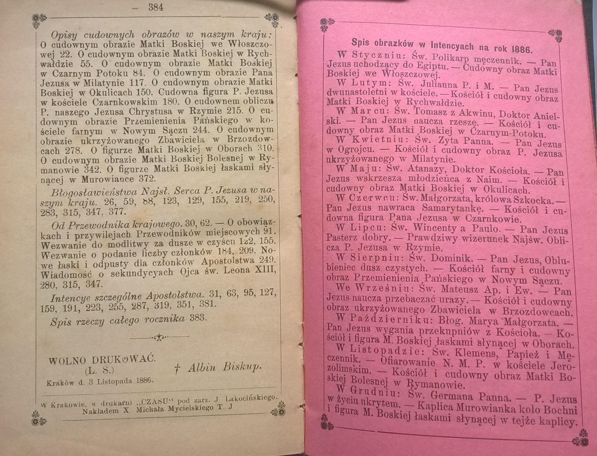Książeczka modlitewna „Apostolstwo Serca Jezusowego” – rocznik 1886