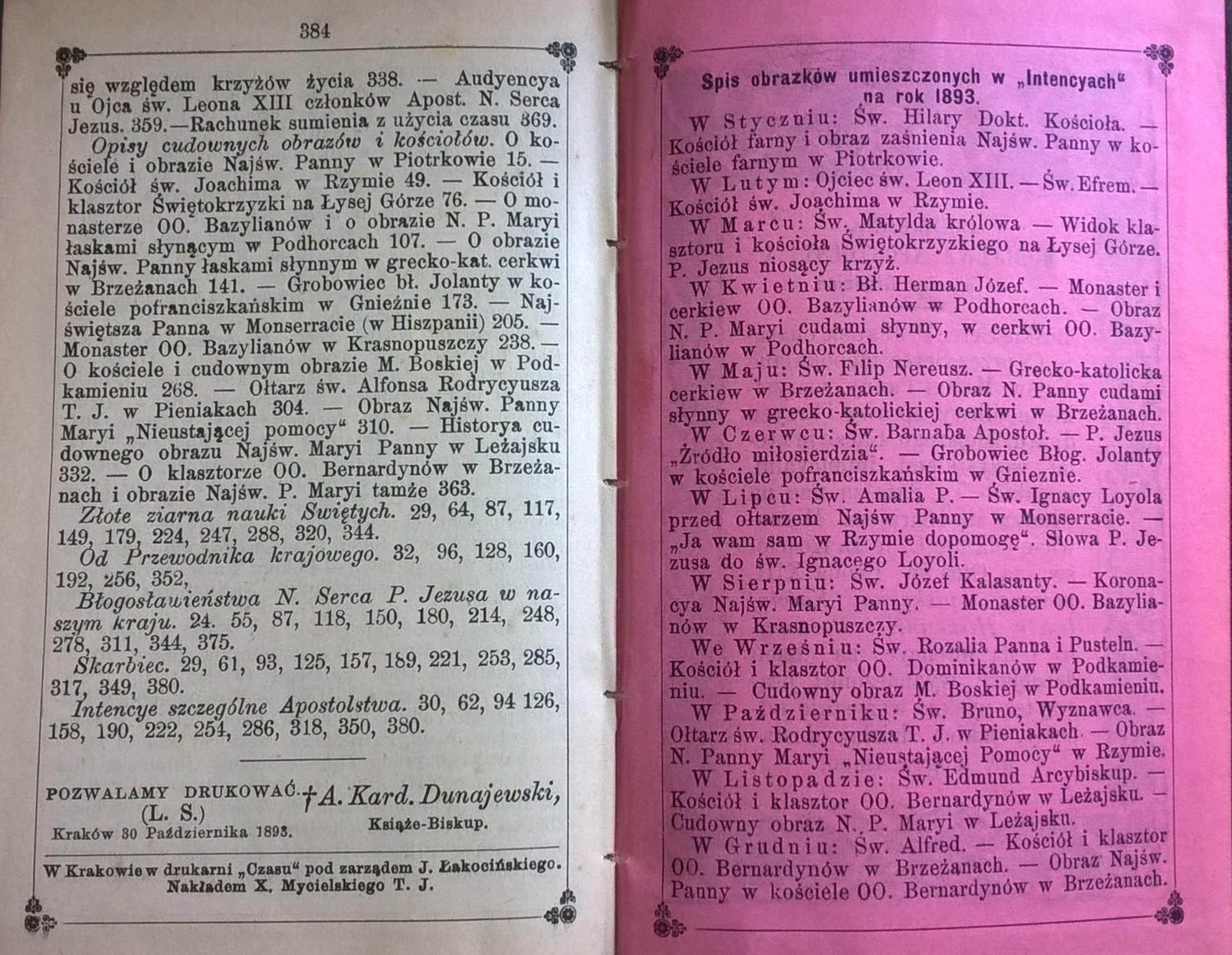 Książeczka modlitewna „Apostolstwo Serca Jezusowego” – rocznik 1893