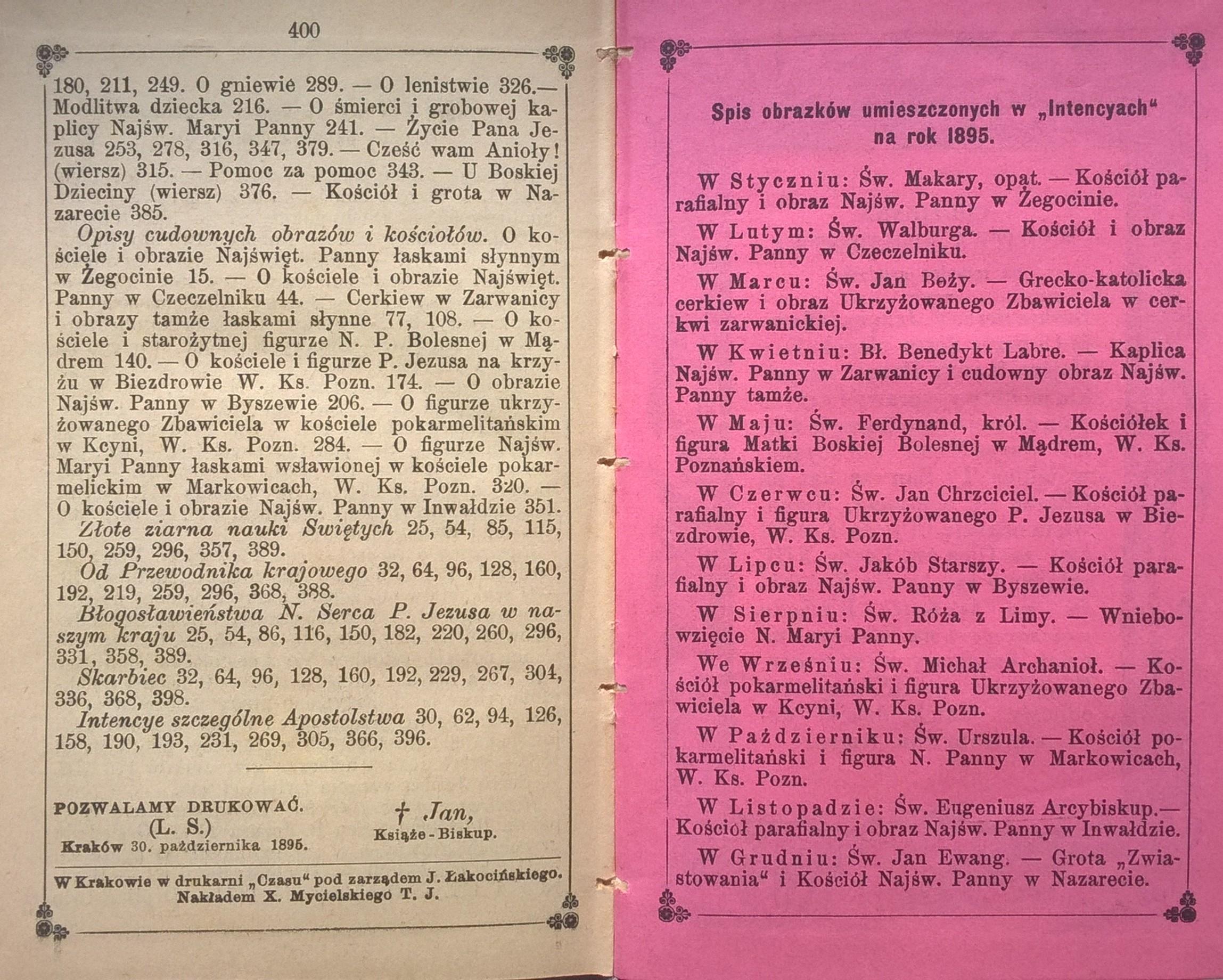 Książeczka modlitewna „Apostolstwo Serca Jezusowego” – rocznik 1895