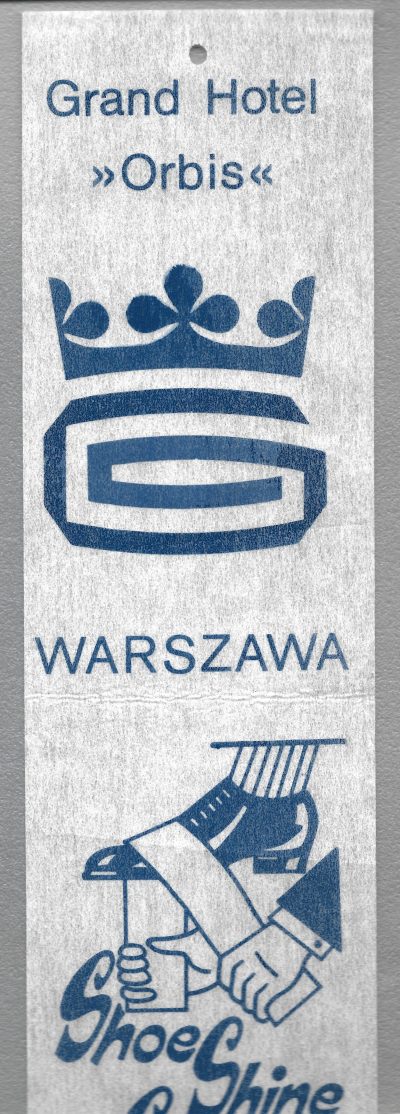 Gadżet reklamowy - czyściwo do butów - Grand Hotel "Orbis" WARSZAWA