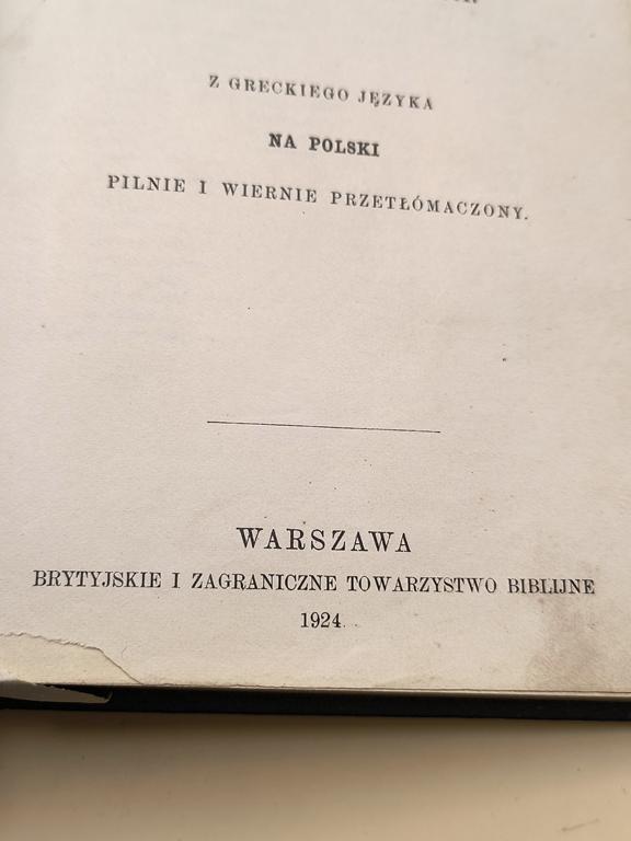 "Pismo Święte. Nowy Testament" - 1924 r., Warszawa