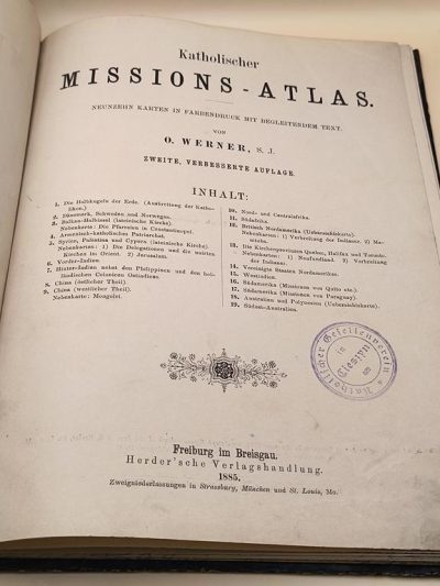 "Katholischer MISSIONS - ATLAS" Oscar Werner - Atlas misji katolickich, 1885 r.