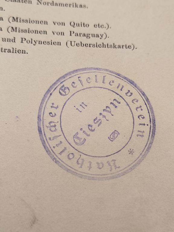 "Katholischer MISSIONS - ATLAS" Oscar Werner - Atlas misji katolickich, 1885 r.