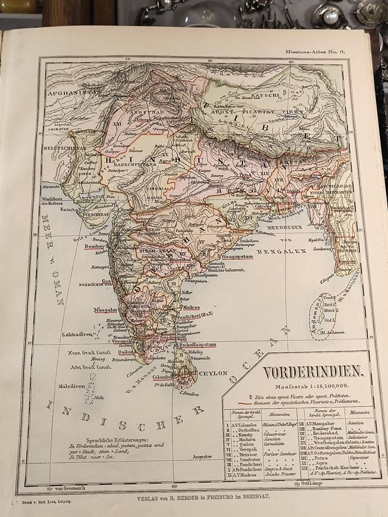 "Katholischer MISSIONS - ATLAS" Oscar Werner - Atlas misji katolickich, 1885 r.
