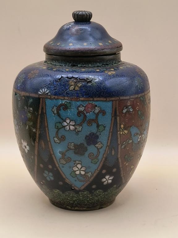 Pojemnik na imbir z emalią cloisonne - Chiny, XX w.