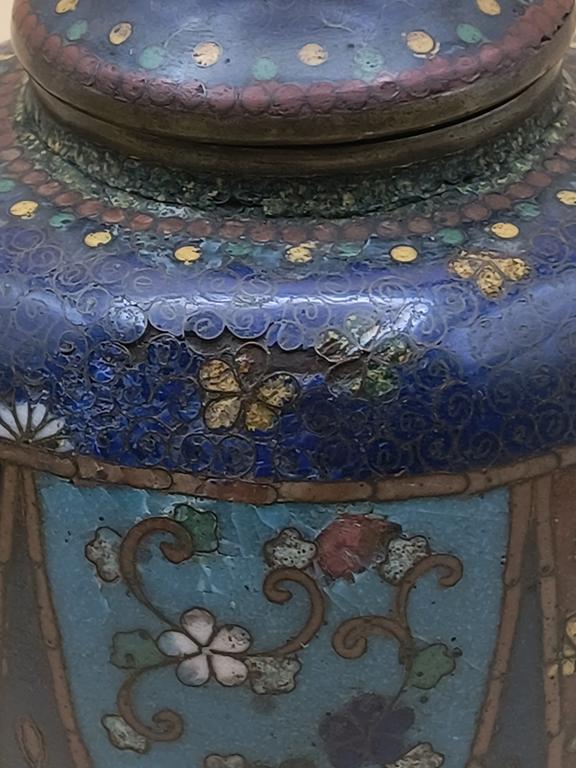 Pojemnik na imbir z emalią cloisonne - Chiny, XX w.