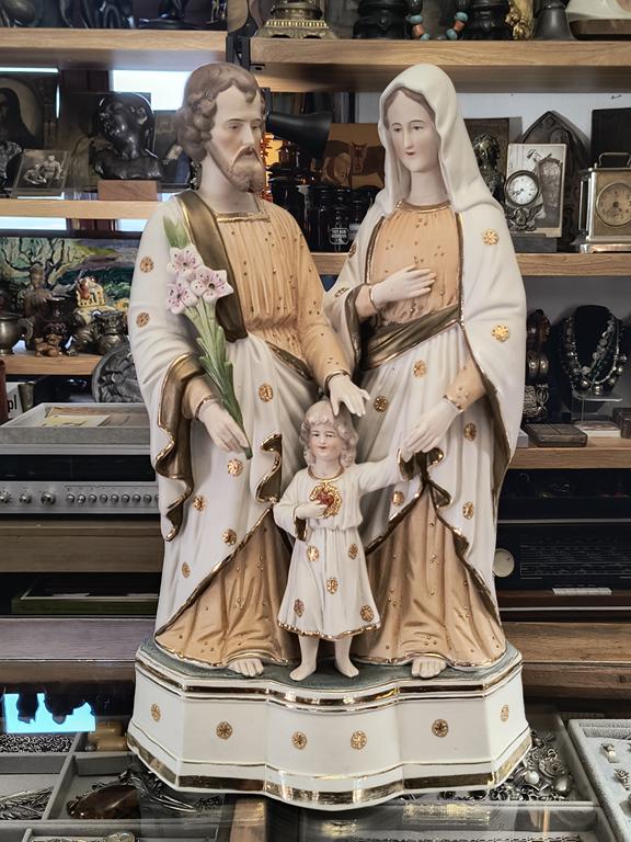 Duża figura porcelanowa Świętej Rodziny