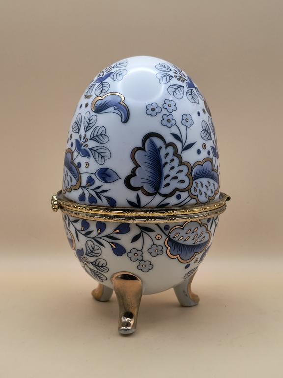 Duże puzderko porcelanowe - jajo