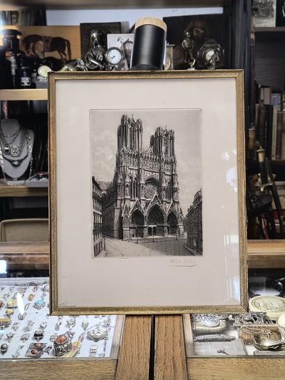 Obraz - katedra Notre-Dame de Reims - Victor Valery Lochelongue (1870–1930)
