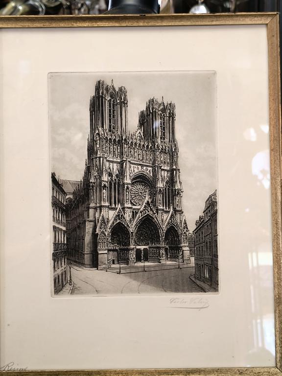 Obraz - katedra Notre-Dame de Reims - Victor Valery Lochelongue (1870–1930)