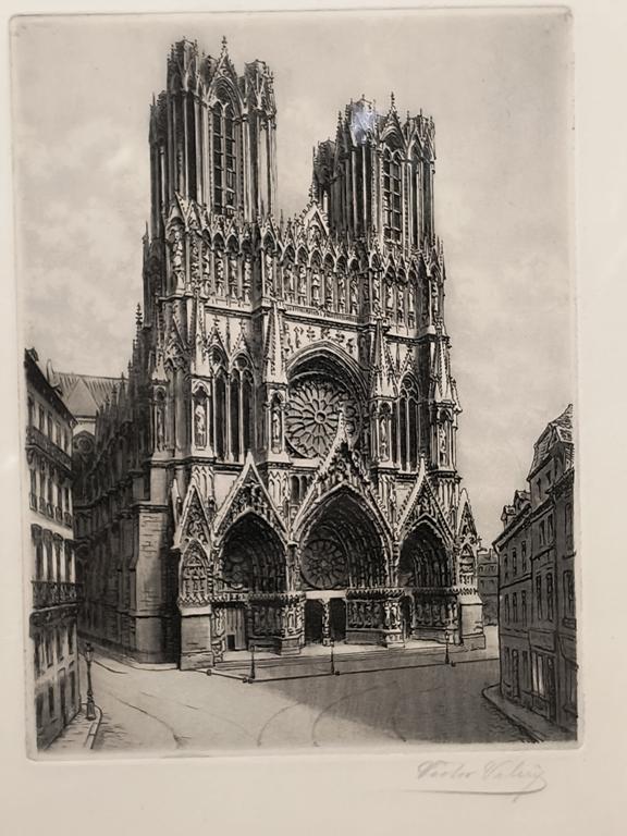 Obraz - katedra Notre-Dame de Reims - Victor Valery Lochelongue (1870–1930)