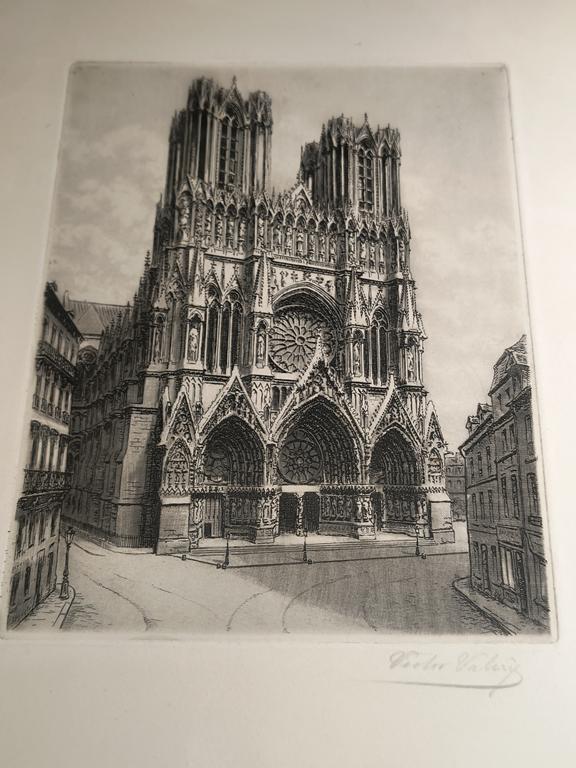 Obraz - katedra Notre-Dame de Reims - Victor Valery Lochelongue (1870–1930)