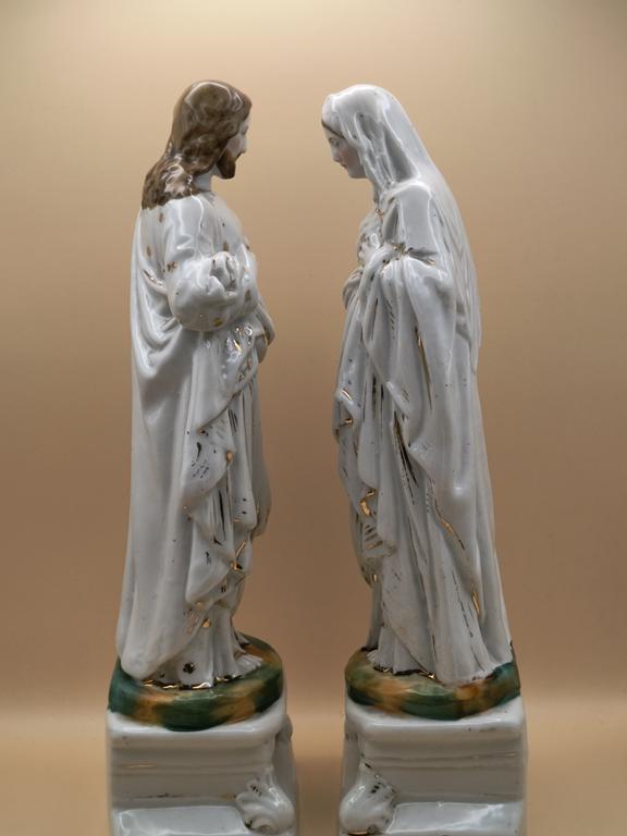Figurki porcelanowe: Matka Boska i Jezus Chrystus, XIX-XX w.