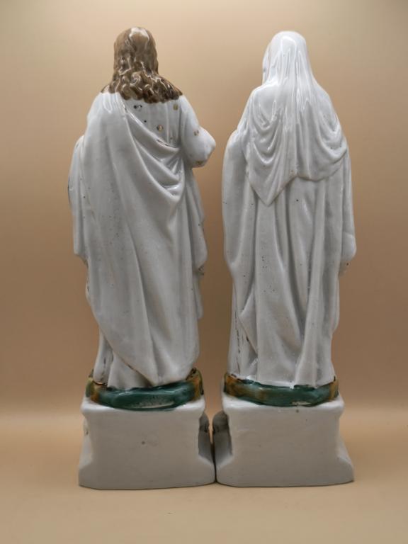 Figurki porcelanowe: Matka Boska i Jezus Chrystus, XIX-XX w.