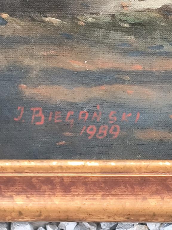 Duży obraz - pejzaż - J. Biegański, 1989 r.