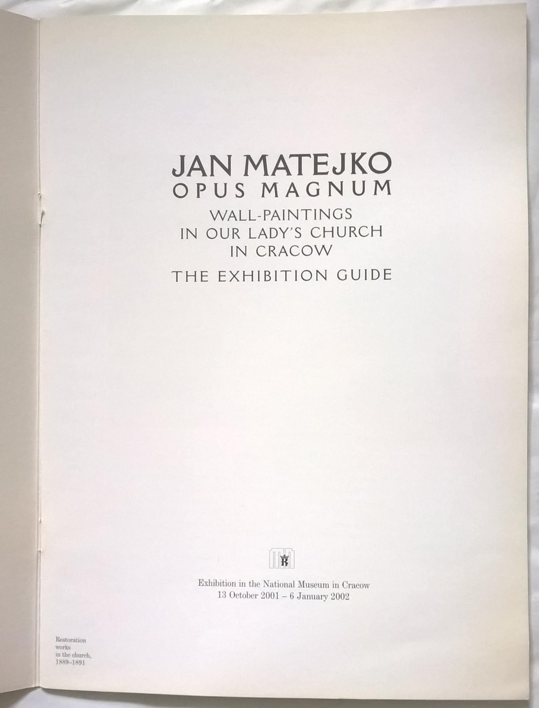 Katalog z wystawy - JAN MATEJKO. Opus Magnum, 2002 r.