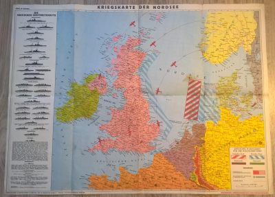 Mapa wojenna Morza Północnego - Kriegskarte der Nordsee - 1940 r.