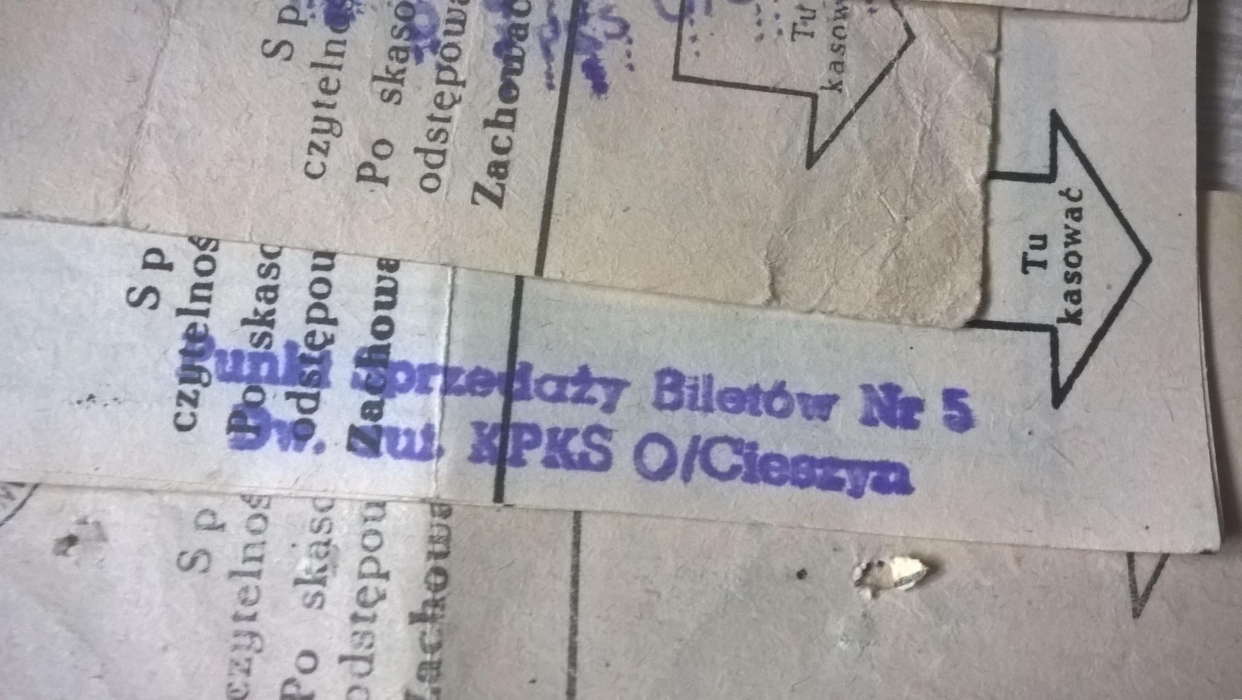Zestaw starych biletów autobusowych - PKS Cieszyn