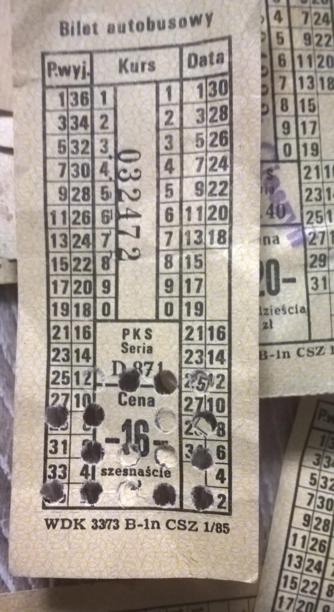 Zestaw starych biletów autobusowych - PKS Cieszyn