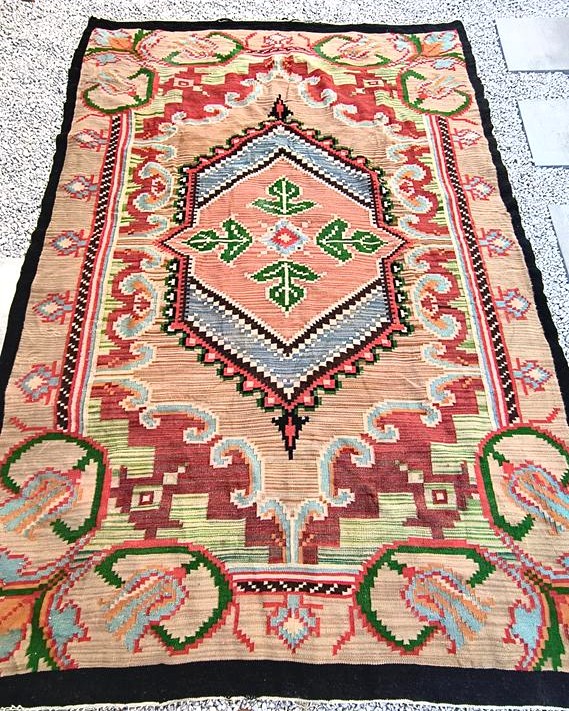 Duży kilim wełniany, lata 30-te