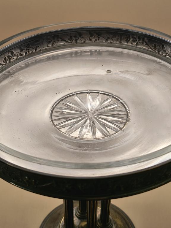 Patera platerowana, z wkładem kryształowym - Bracia Buch, Warszawa