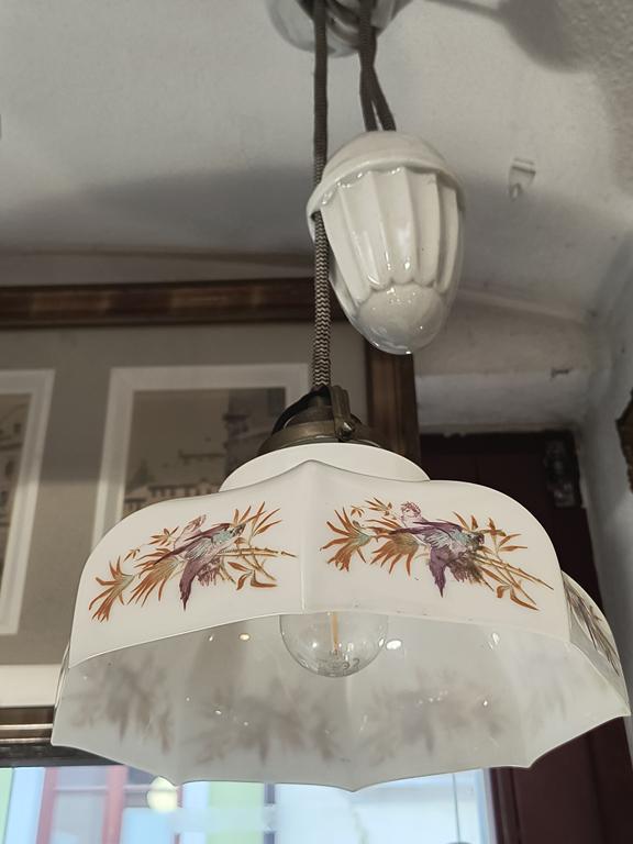Przedwojenna lampa wisząca z wagą