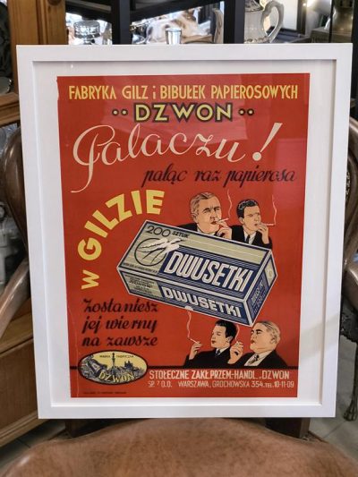 Plakat „Palaczu! Paląc raz papierosa w gilzie zostaniesz jej wierny na zawsze” - lata 30-te