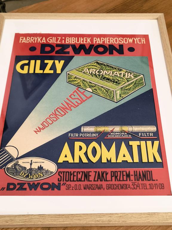 Plakat „GILZY - AROMATIK - Patentowane Zwijki - Najdoskonalsze” – lata 30-te