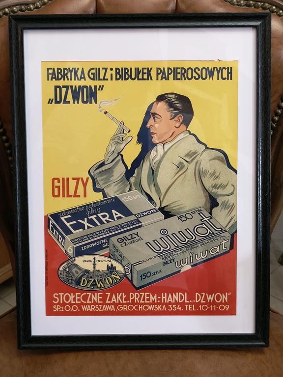 Plakat „GILZY EXTRA, GILZY WIWAT” – lata 30-te