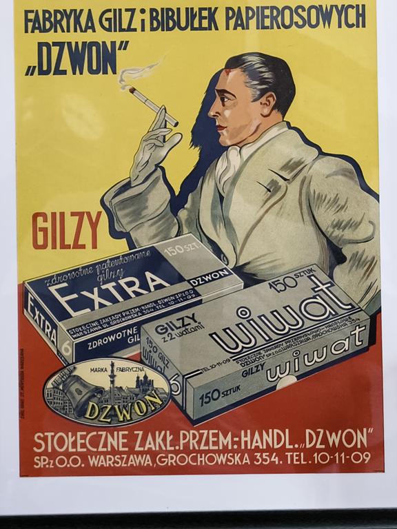 Plakat „GILZY EXTRA, GILZY WIWAT” – lata 30-te