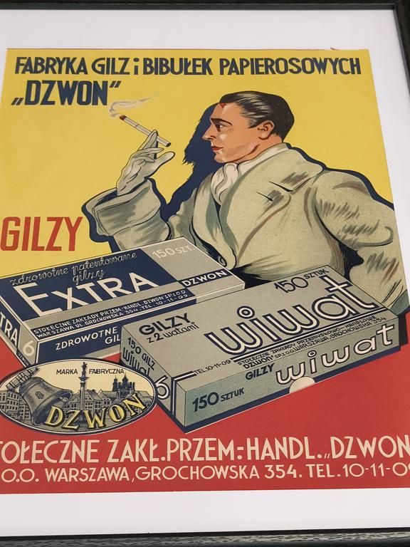 Plakat „GILZY EXTRA, GILZY WIWAT” – lata 30-te