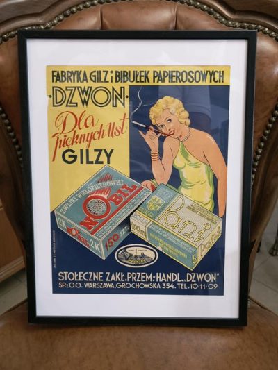 Plakat „Dla pięknych ust GILZY” – lata 30-te
