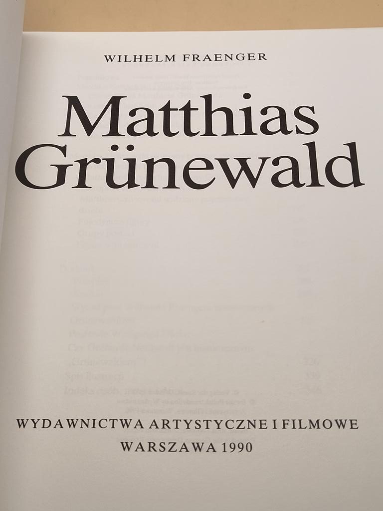 Książka "Matthias Grunewald" Wilhelm Fraenger, 1990 r.