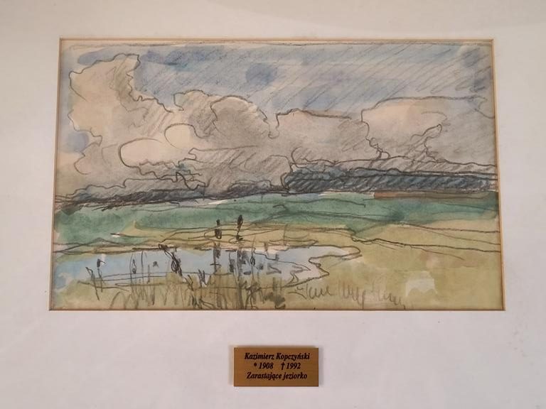 Obraz - akwarela "Zarastające jeziorko", Kazimierz KOPCZYŃSKI (1908-1992)