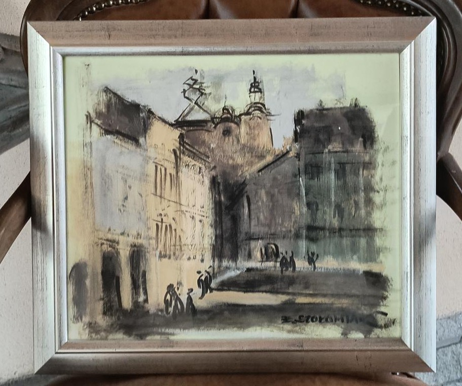 Obraz – miasto, pejzaż miejski; Elżbieta SZOŁOMIAK