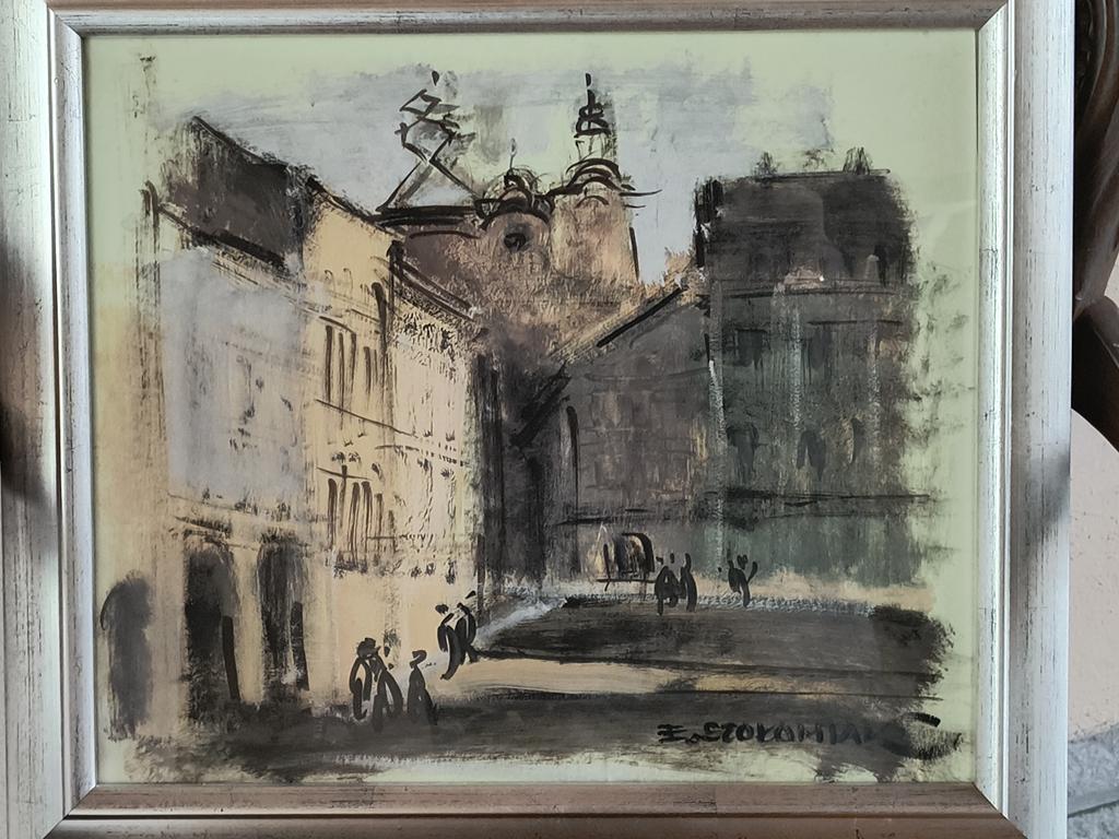 Obraz – miasto, pejzaż miejski; Elżbieta SZOŁOMIAK