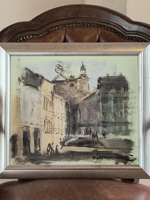 Obraz – miasto, pejzaż miejski; Elżbieta SZOŁOMIAK
