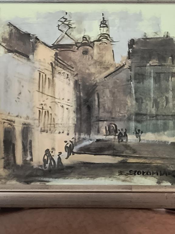 Obraz – miasto, pejzaż miejski; Elżbieta SZOŁOMIAK