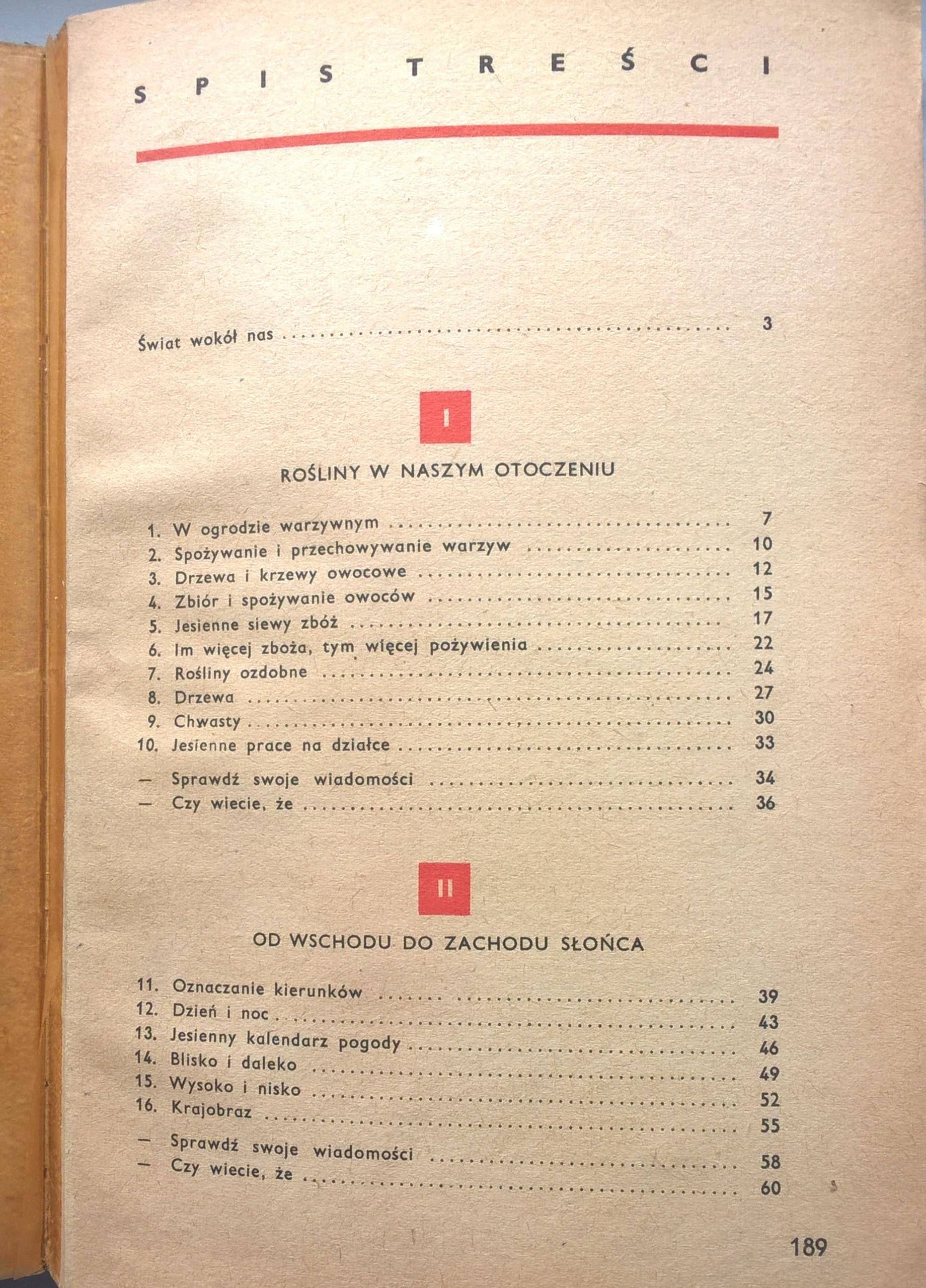 Książka dla dzieci "Świat wokół nas. Wiadomości o przyrodzie dla klasy III", 1971 r.