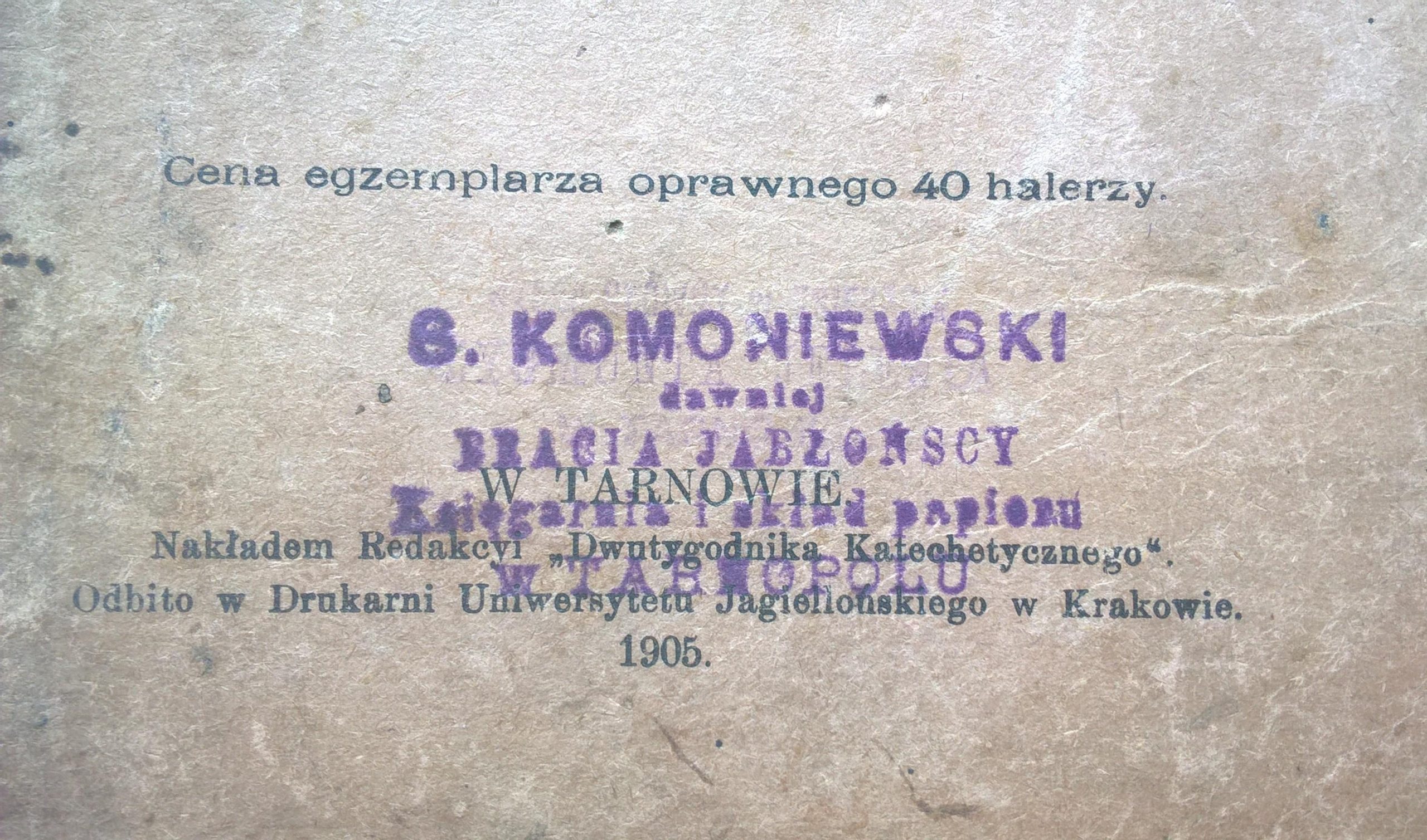 "Krótki katechizm rzymsko-katolicki dla szkół ludowych" X. Biskup E. Likowski, 1905 r.