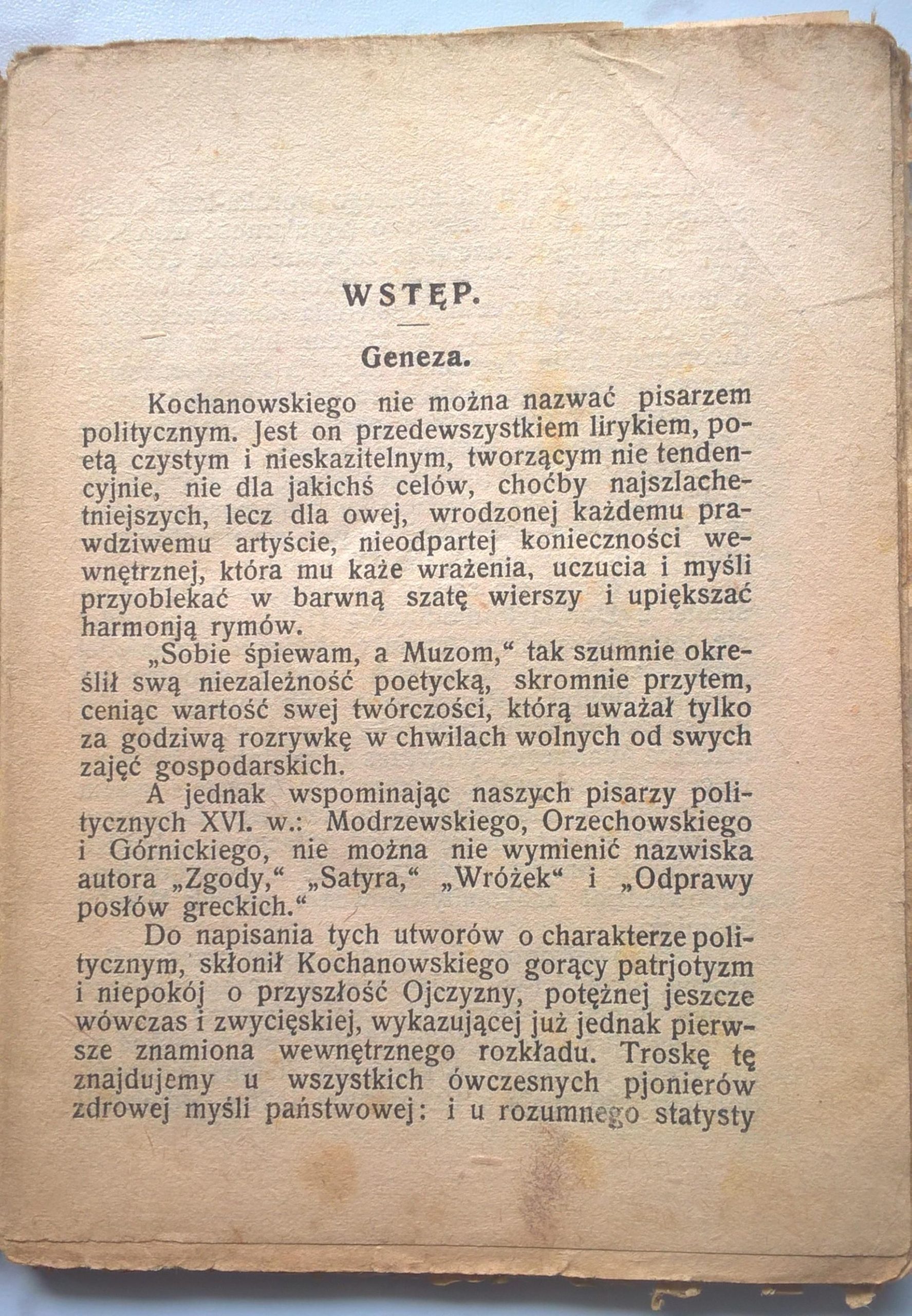 Książeczka "Odprawa posłów greckich" Jan Kochanowski - wydanie Lwów