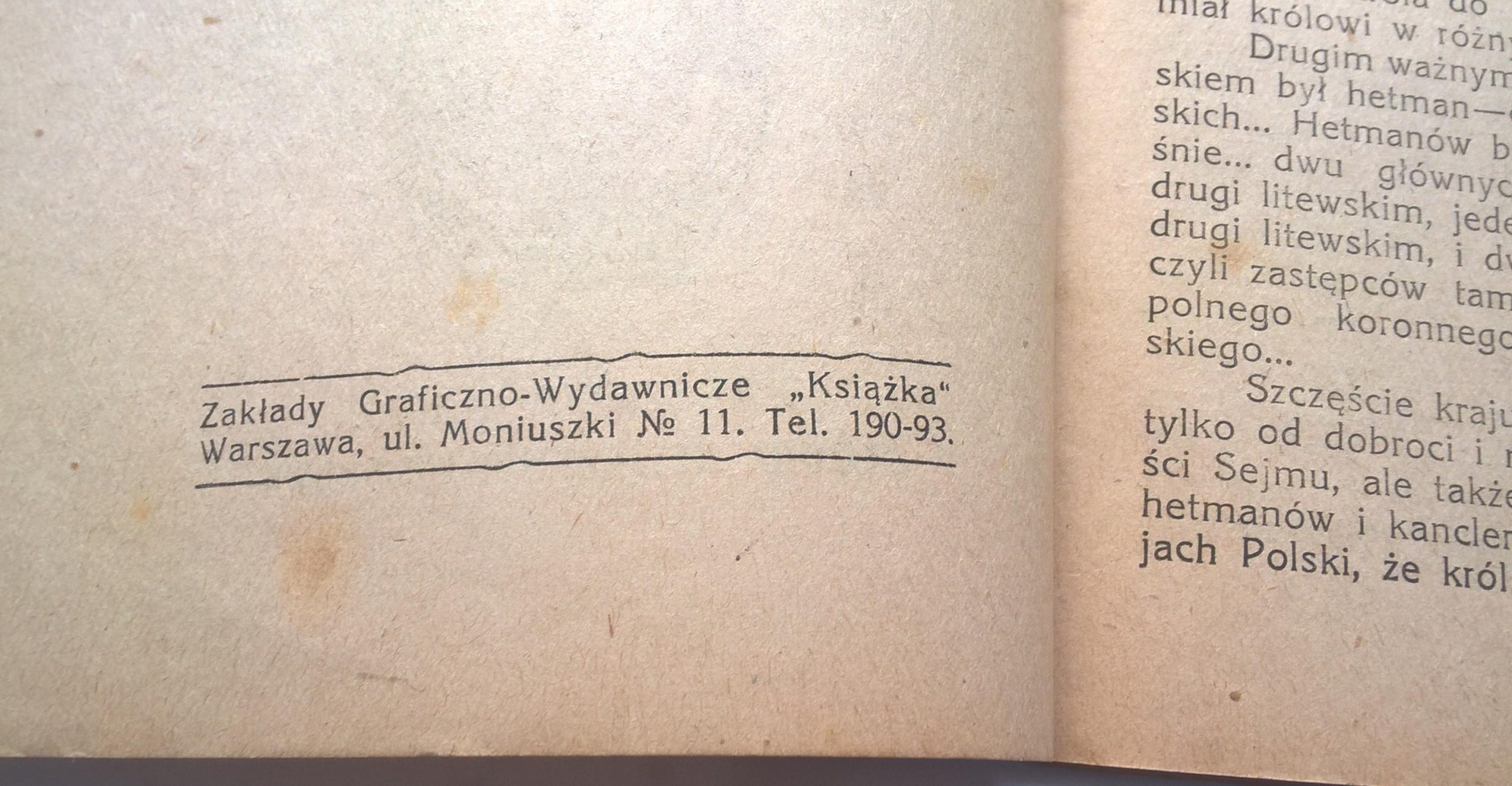 Książeczka "Stanisław Żółkiewski. Kanclerz i Hetman Wielki Koronny" Jerzy Nałęcz, 1920 r.