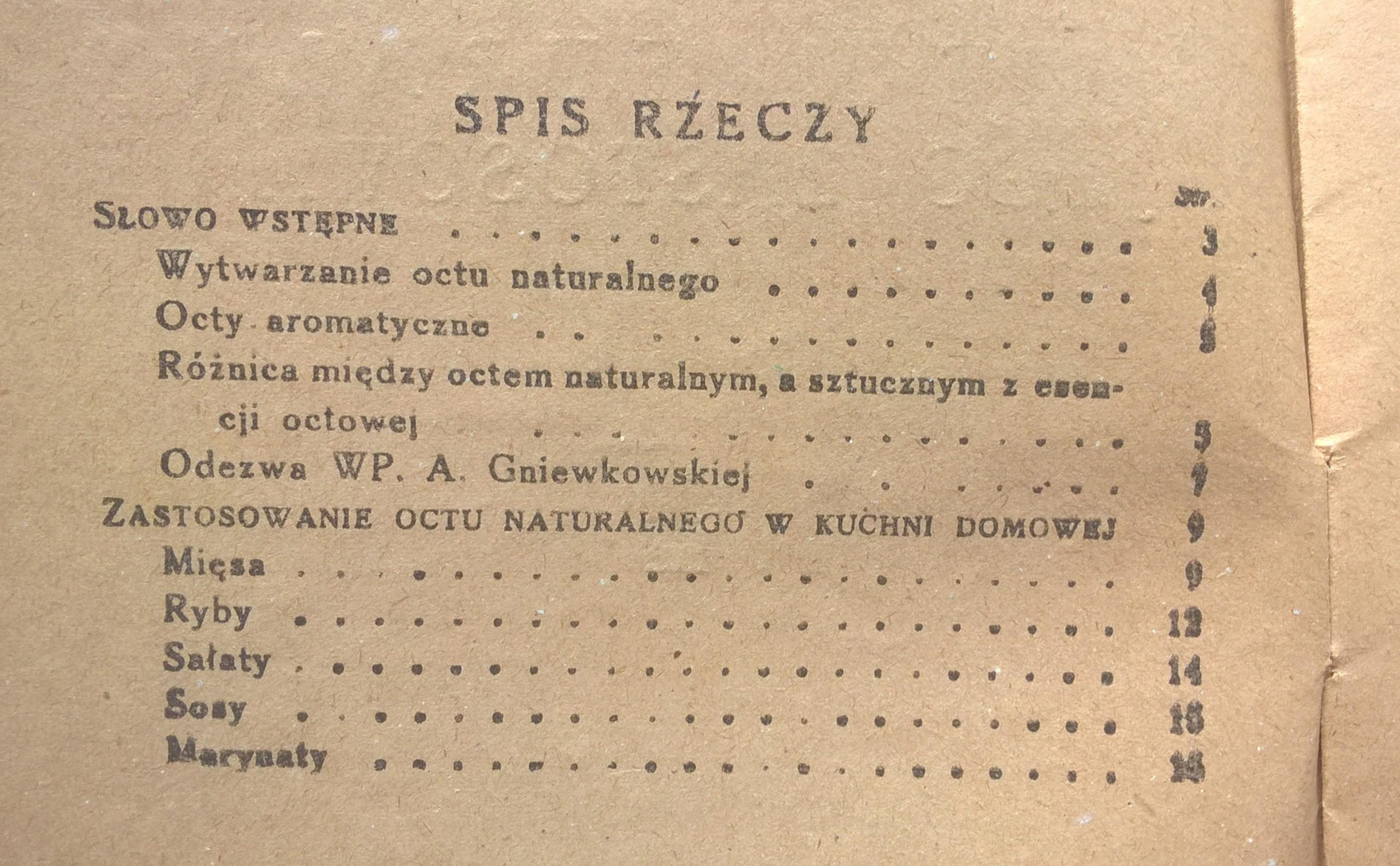 Broszura "Ocet naturalny i jego zastosowanie", 1929 r.
